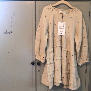 Zara girls embroidered tiered dress